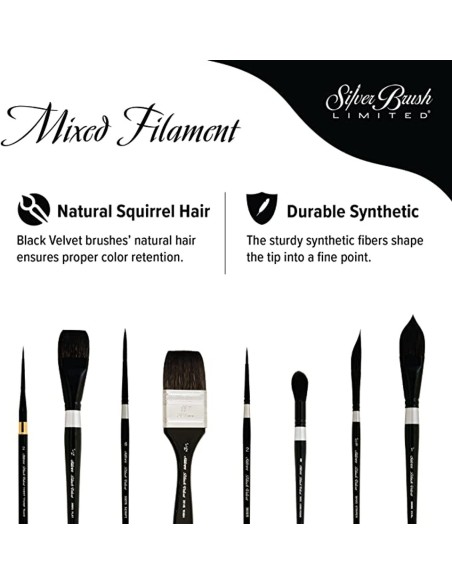 Square Wash Brush - Black Velvet n. 1/4 " 3008S