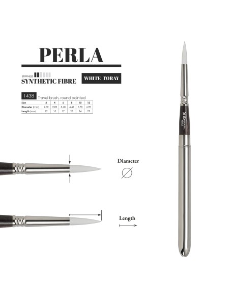 Pennello Perla White Travel Brush  - Escoda num. 2