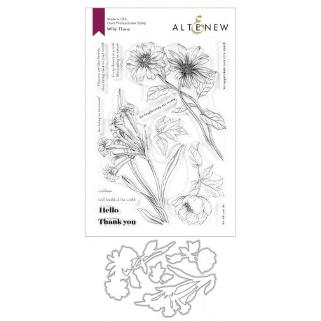 Wild Flora Stamp & Die Bundle - Timbri e fustelle  di Altenew