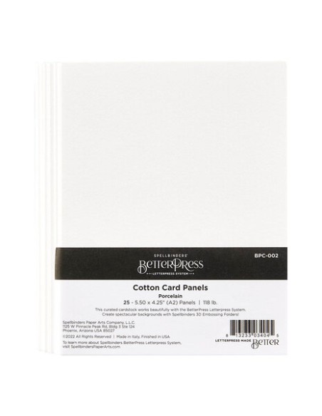 BetterPress Cotton Card Panels 4.25x5.5 Inch Porcelain