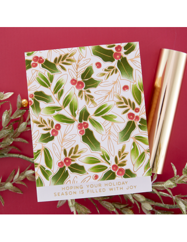 Glimmer Holly Background Hot Foil Plate -...