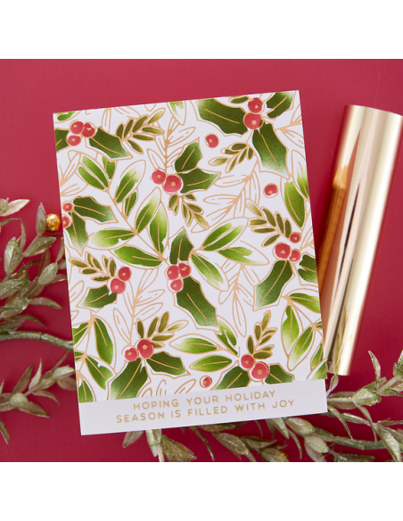 Glimmer Holly Background Hot Foil Plate - Spellbinders