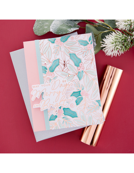 Glimmer Holly Background Hot Foil Plate - Spellbinders