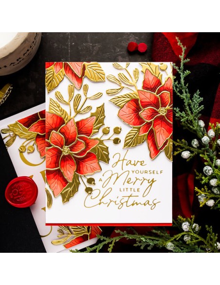 A Merry Little Christmas Sentiments Glimmer Hot Foil Plate & Die Set - Spellbinders