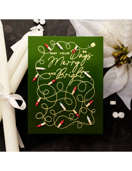 A Merry Little Christmas Sentiments Glimmer Hot Foil Plate & Die Set - Spellbinders