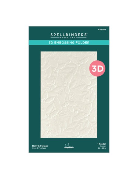 Holly & Foliage 3D Embossing Folder - Spellbinders