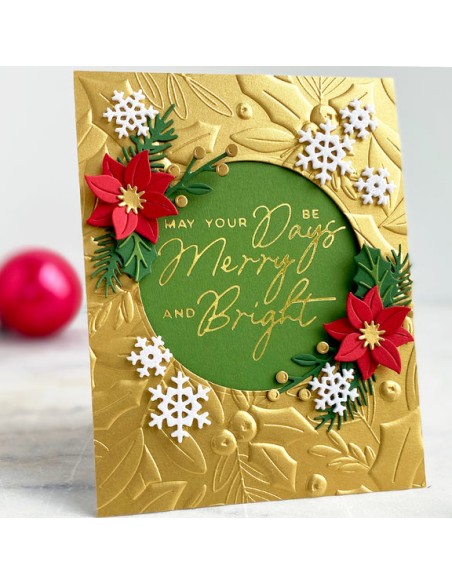 Holly & Foliage 3D Embossing Folder - Spellbinders