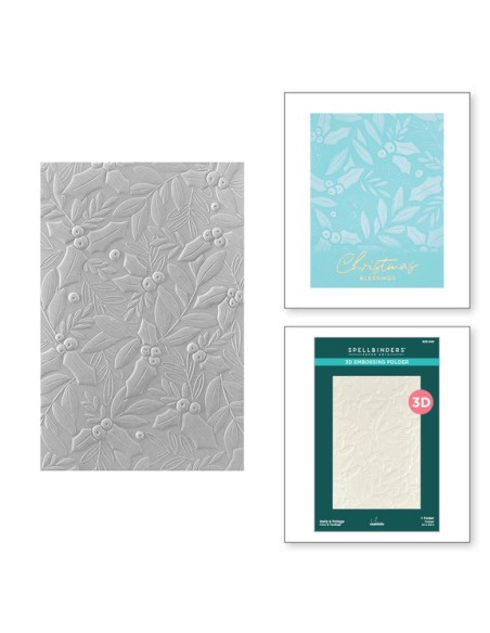 Holly & Foliage 3D Embossing Folder - Spellbinders