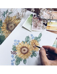 workshop online "Card con girasoli" 2