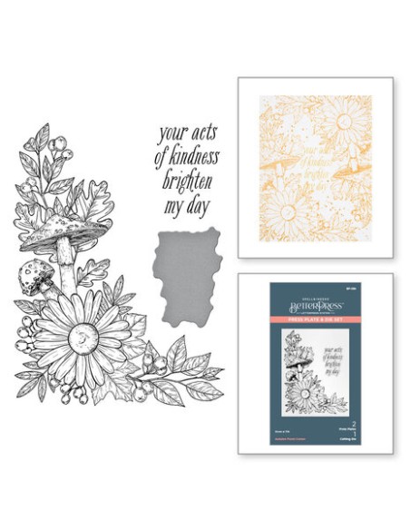 Autumn Floral Corner Press Plate & Die Set