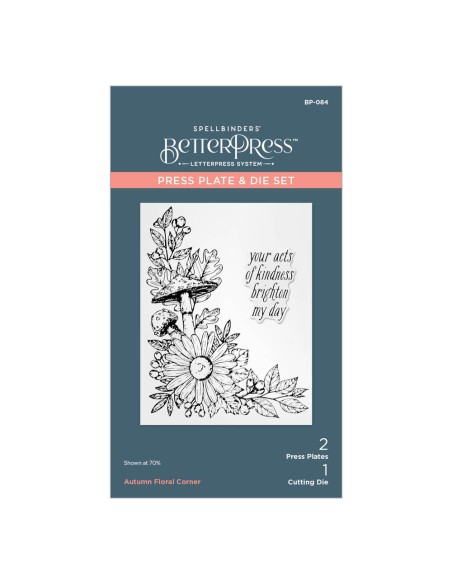 Autumn Floral Corner Press Plate & Die Set