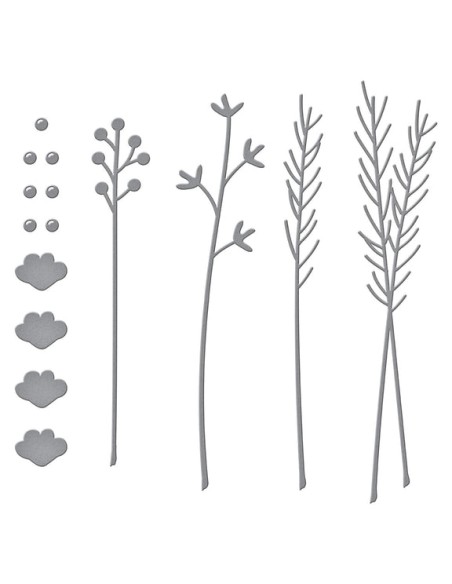 Sealed Botanical Sprigs Etched Dies