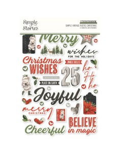 Sticker book Vintage Rustic Christmas - Simple Stories