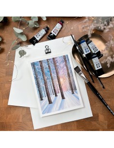 Mini corso online di acquerello  "Bosco invernale". 2