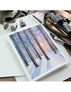 Mini corso online di acquerello  "Bosco invernale".