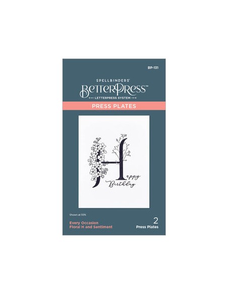Every Occasion Floral Alphabet Collection - Press Plate - H