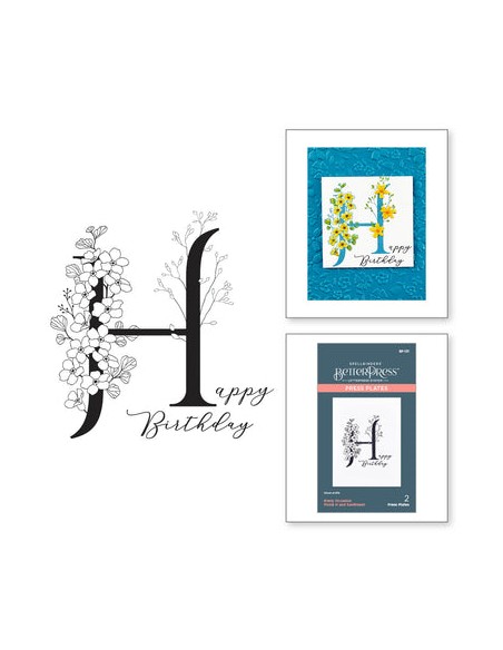 Every Occasion Floral Alphabet Collection - Press Plate - H