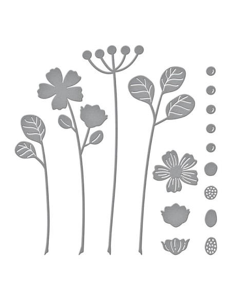 Sealed Blooming Stems Etched Dies