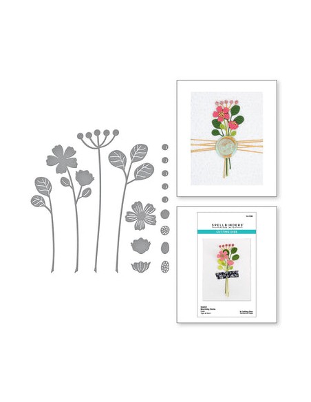 Sealed Blooming Stems Etched Dies