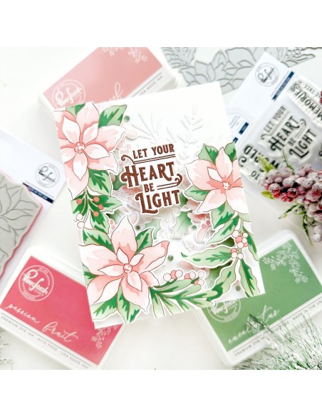 Poinsettia Frame Press Plate Pinkfresh studio