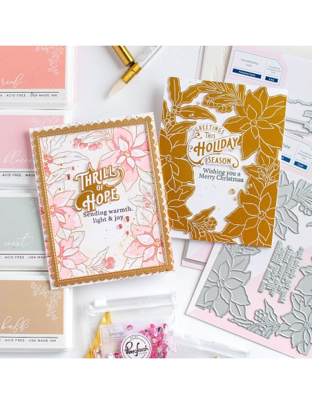 Poinsettia Frame Press Plate Pinkfresh studio