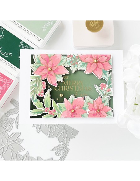 Poinsettia Frame Stamp di Pinkfresh Studio