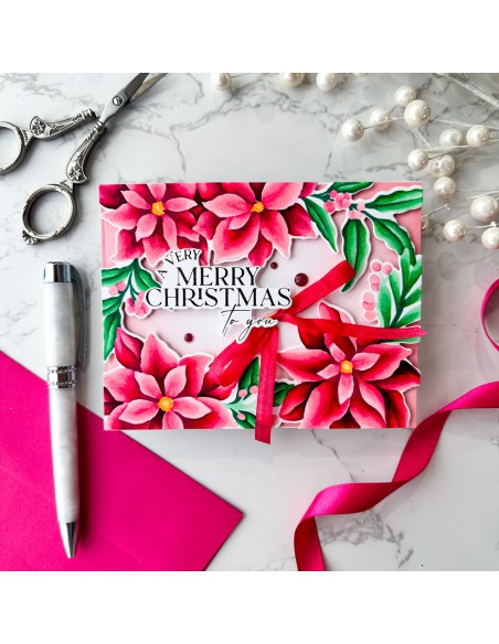 Poinsettia Frame Stamp di Pinkfresh Studio