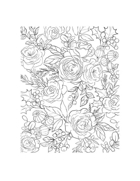 Winter Rose Background Press Plate