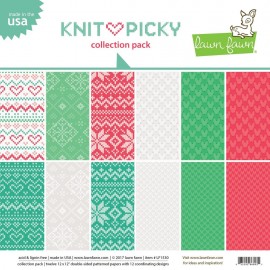 Blocco di carte Lawn Fawn 12"x12" - "Knit picky collection "
