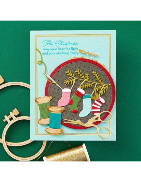 Faux Embroidered Stockings Etched Dies