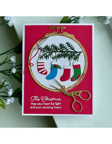 Faux Embroidered Stockings Etched Dies