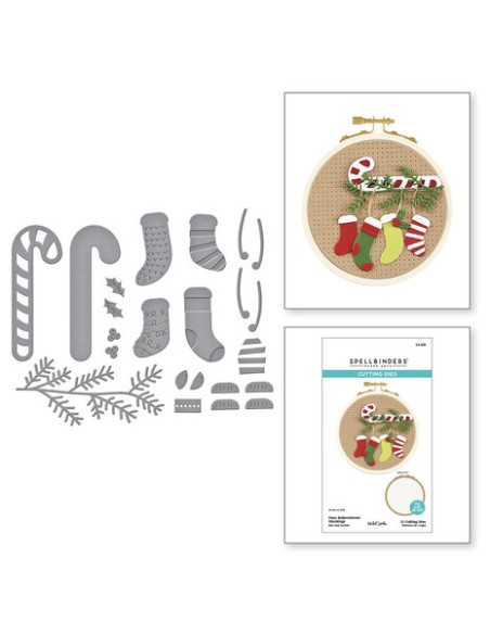 Faux Embroidered Stockings Etched Dies