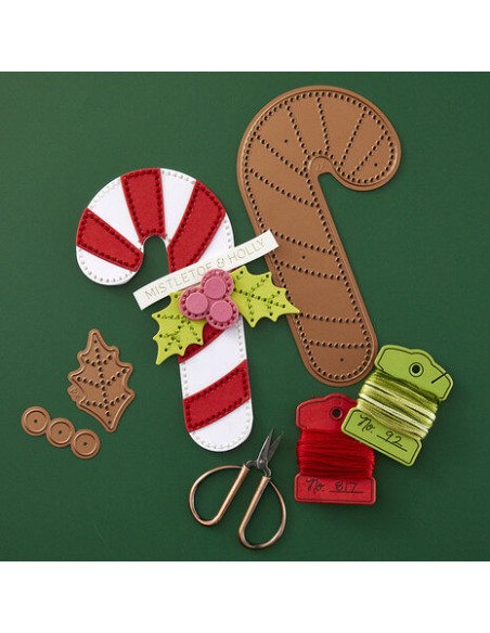 Felt Candy Cane Etched Dies