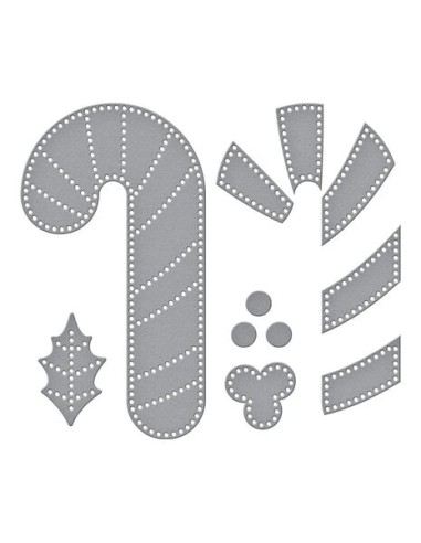 Felt Candy Cane Etched Dies