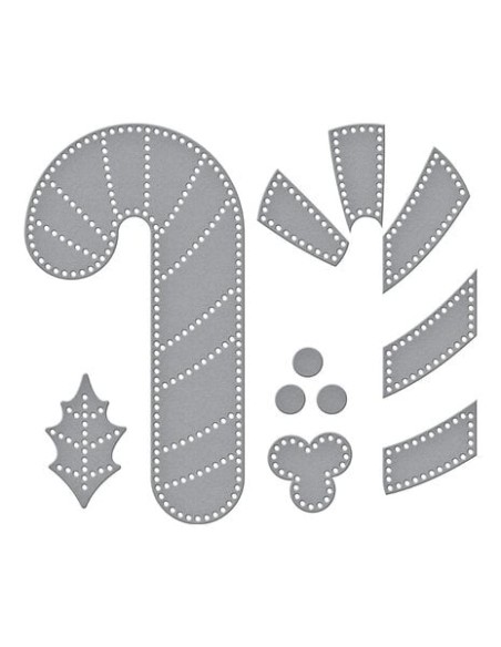 Felt Candy Cane Etched Dies