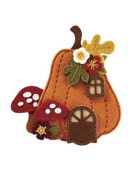 Felt Pumpkin Lane House Etched Dies