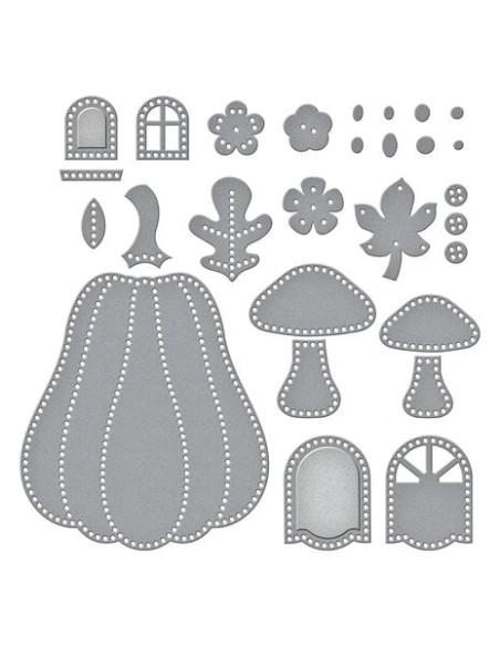 Felt Pumpkin Lane House Etched Dies