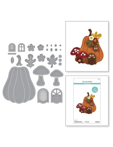 Felt Pumpkin Lane House Etched Dies