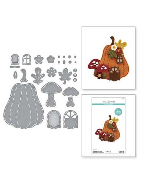 Felt Pumpkin Lane House Etched Dies
