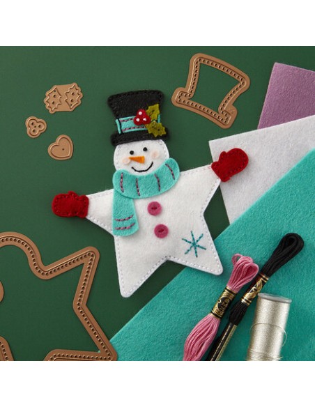 Felt Snowman Star Etched Dies