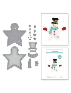 Felt Snowman Star Etched Dies