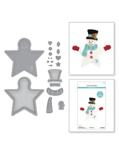 Felt Snowman Star Etched Dies