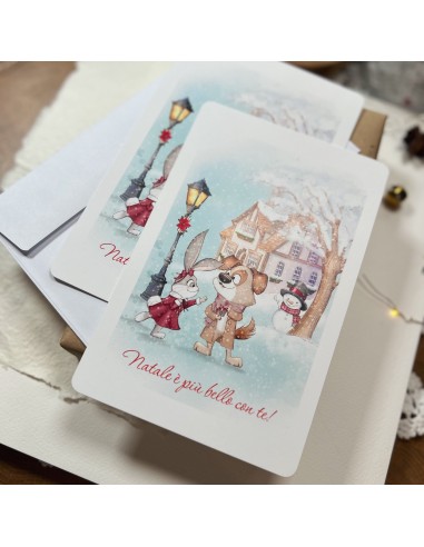 cartolina natalizia “Natale è più bello con te!”