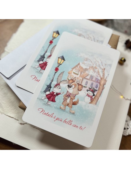 cartolina natalizia “Natale è più bello con te!”