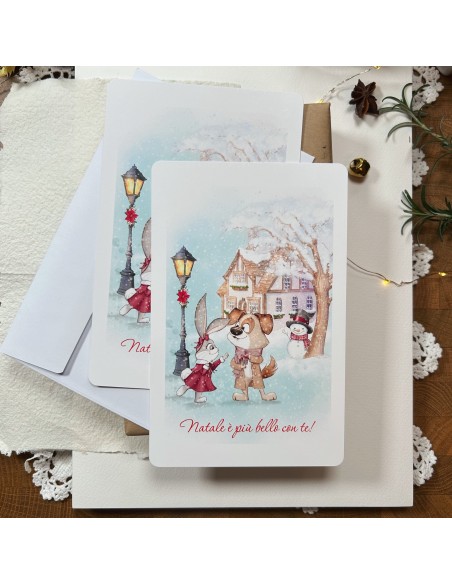 cartolina natalizia “Natale è più bello con te!”