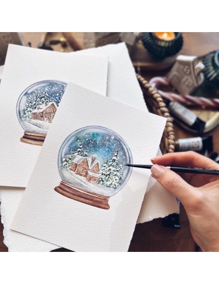 workshop online "Magia della palla di neve in acquerello"